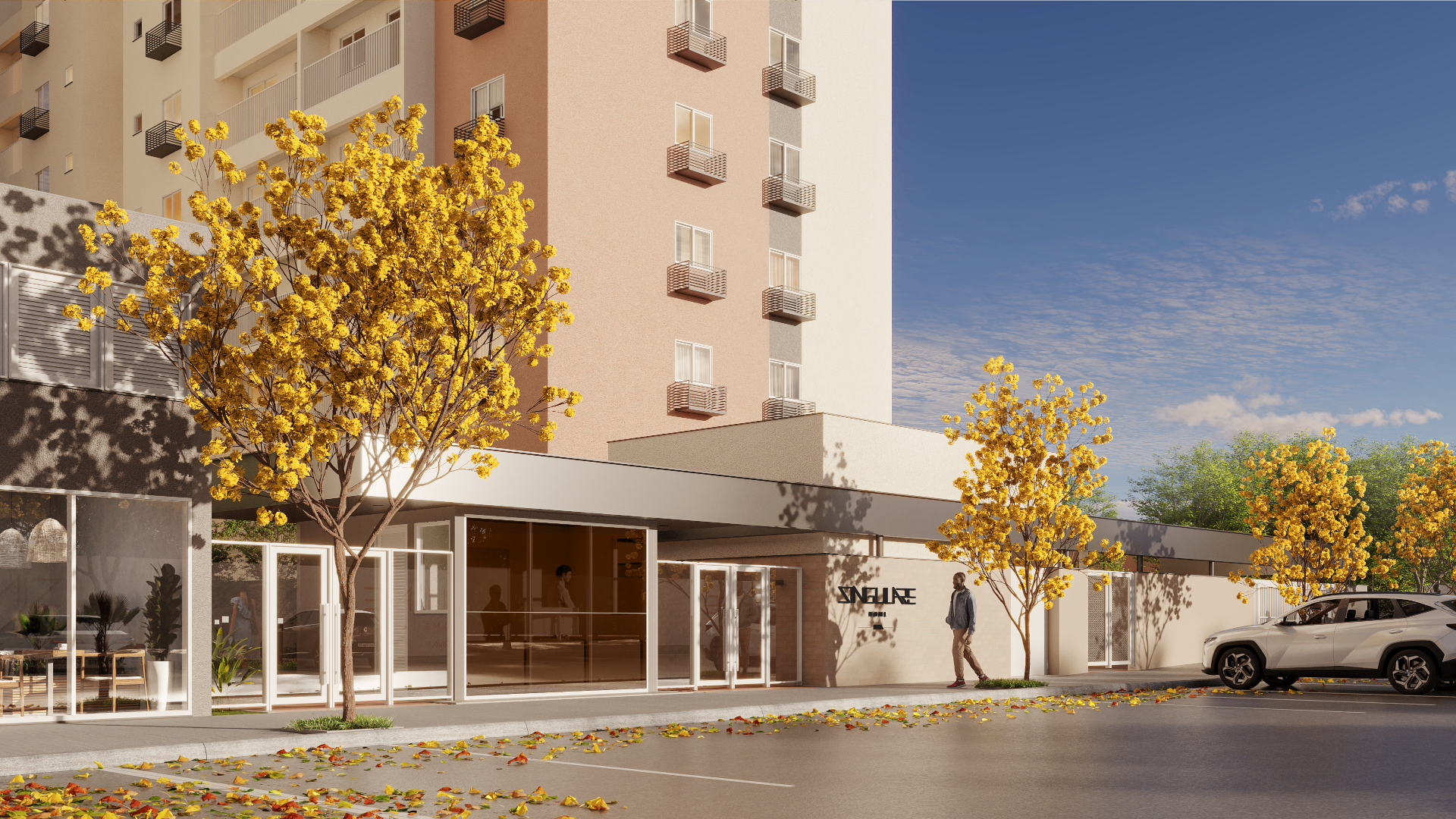 Portaria moderna e segura do residencial
