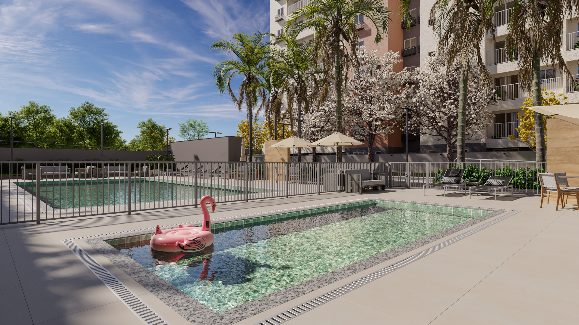 Piscina infantil segura para diversão